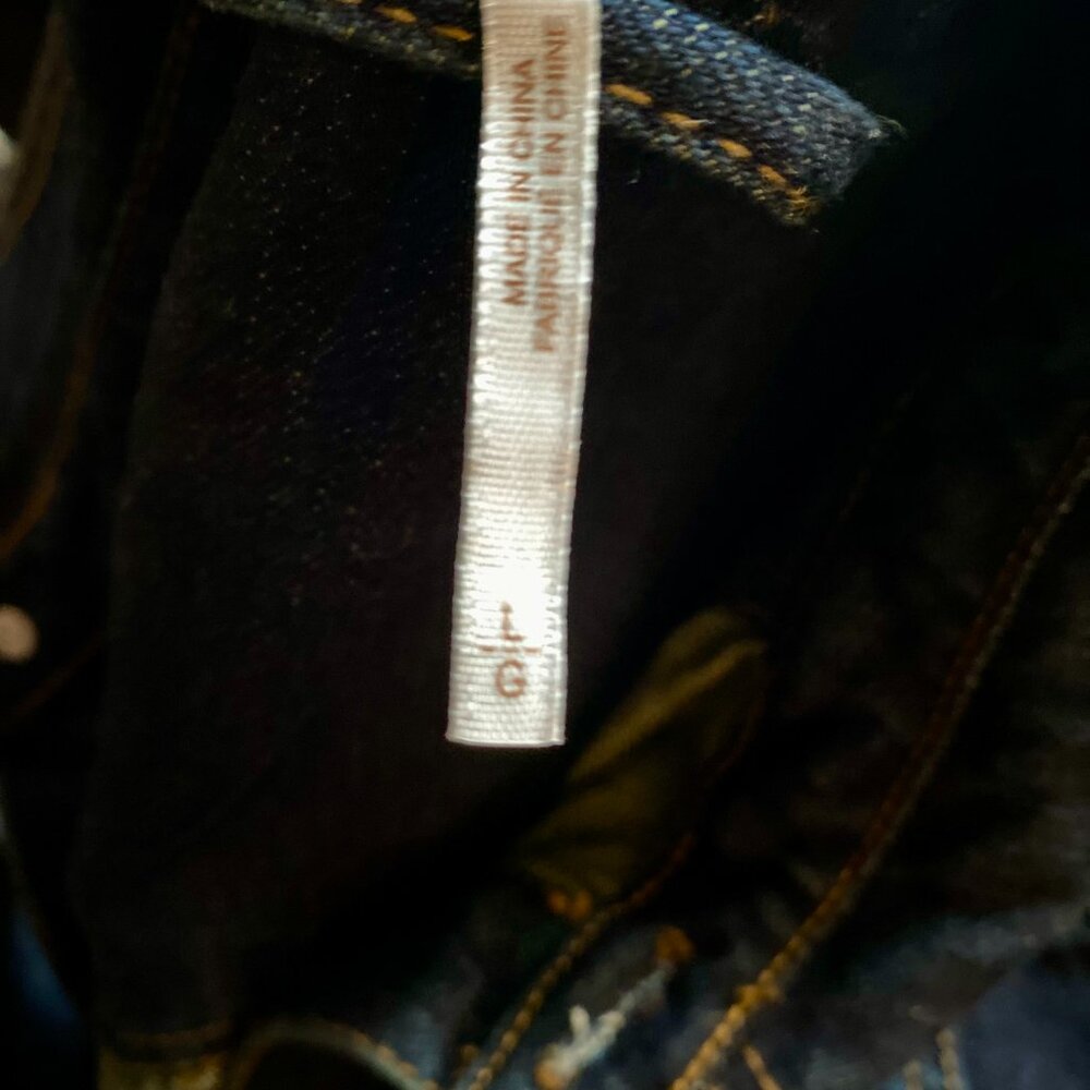 Brand New with Tags Free People Structured Belted Denim Jacket in Indigo, Size L - Picture 14 of 15